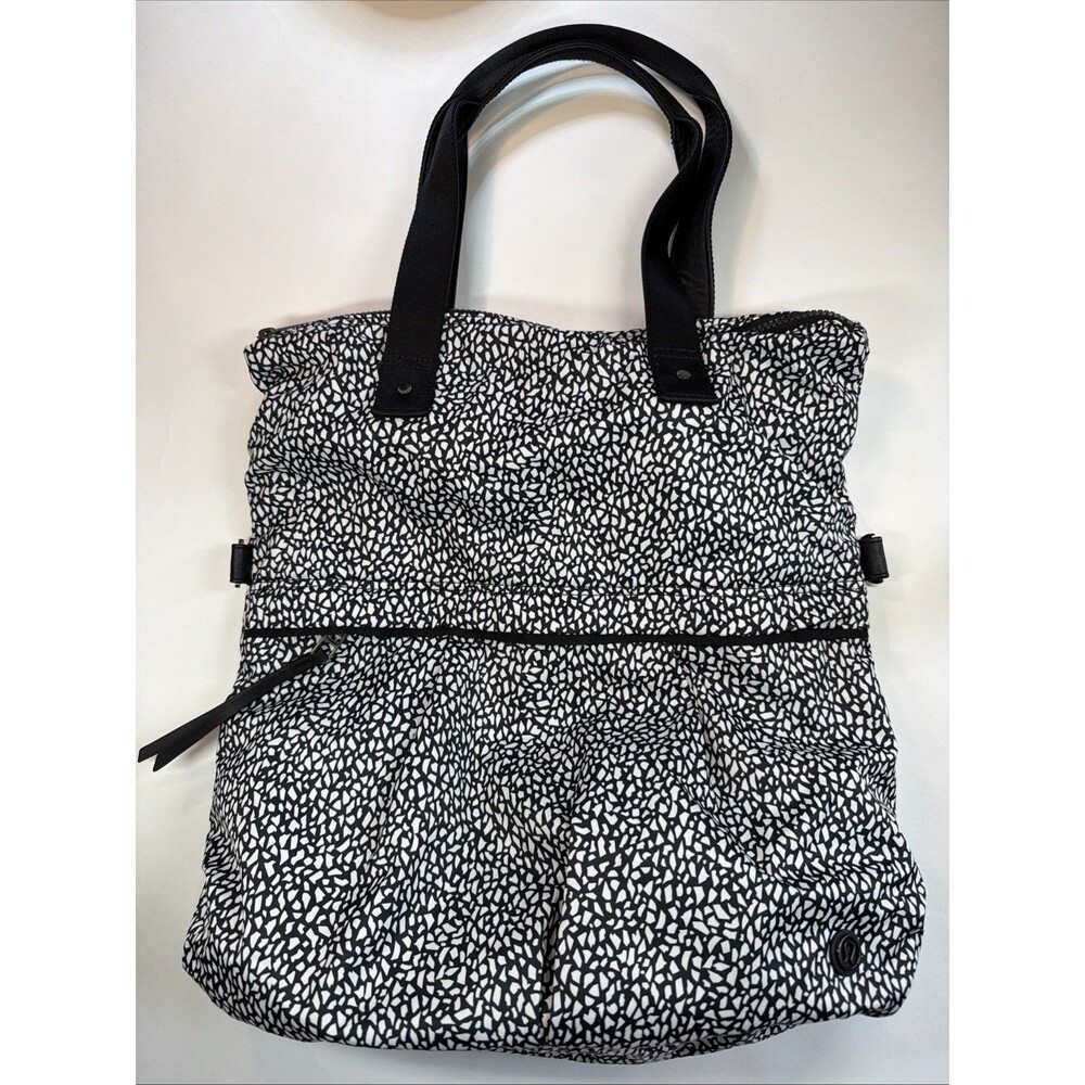 lululemon athletica Black and White Patterned Crossbody Tote